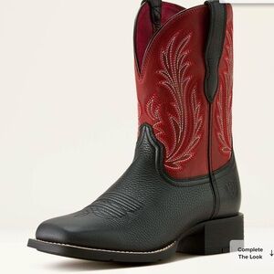 Artiat Round Up with Toe StretchFit cowboy boots Red and Black Western Boots